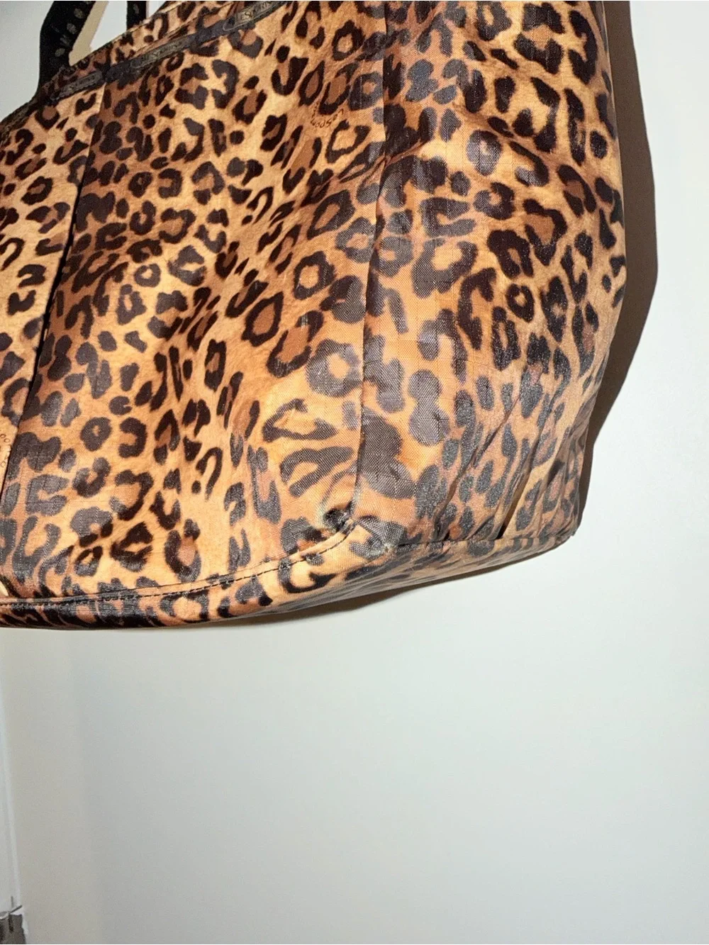 LESportsac Leopard Print XLarge Tote Bag with Black Handles